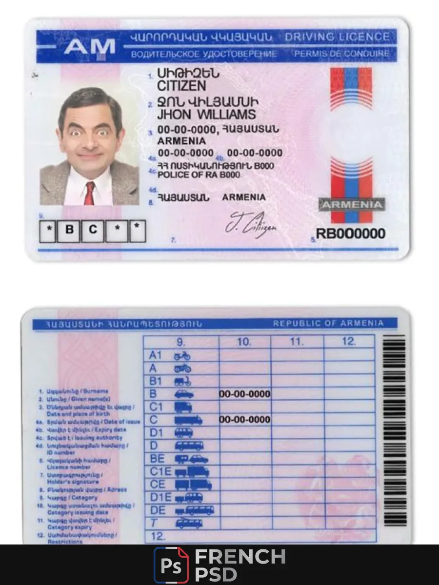 Arménie permis de conduire — Permis de conduire