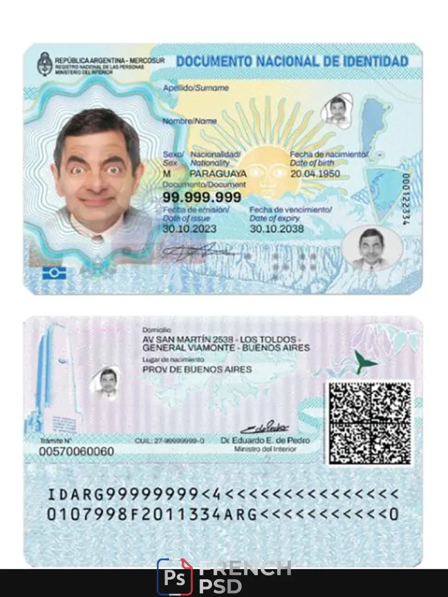 Argentine carte d'identité 2023 présent — Cartes d'identité
