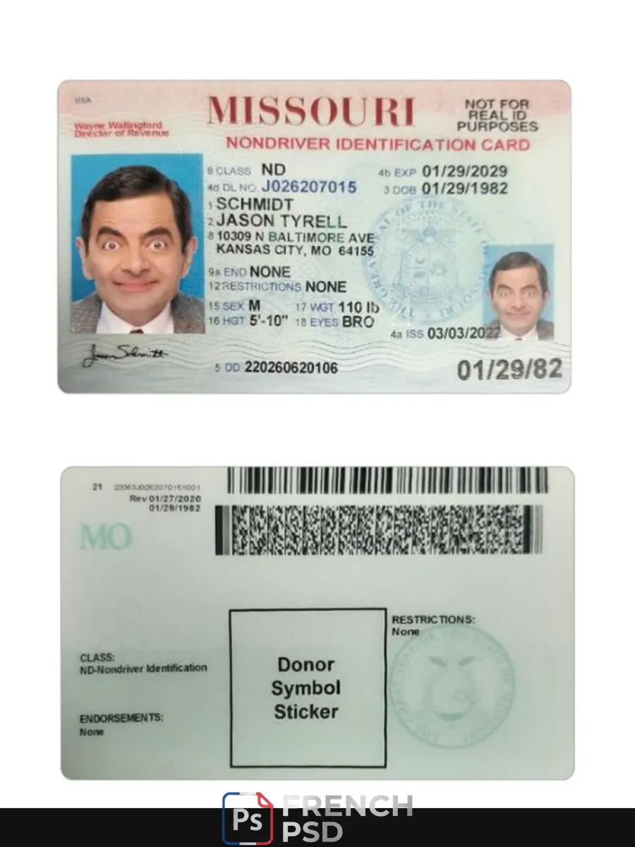 États-Unis Missouri carte d'identité — Cartes d'identité
