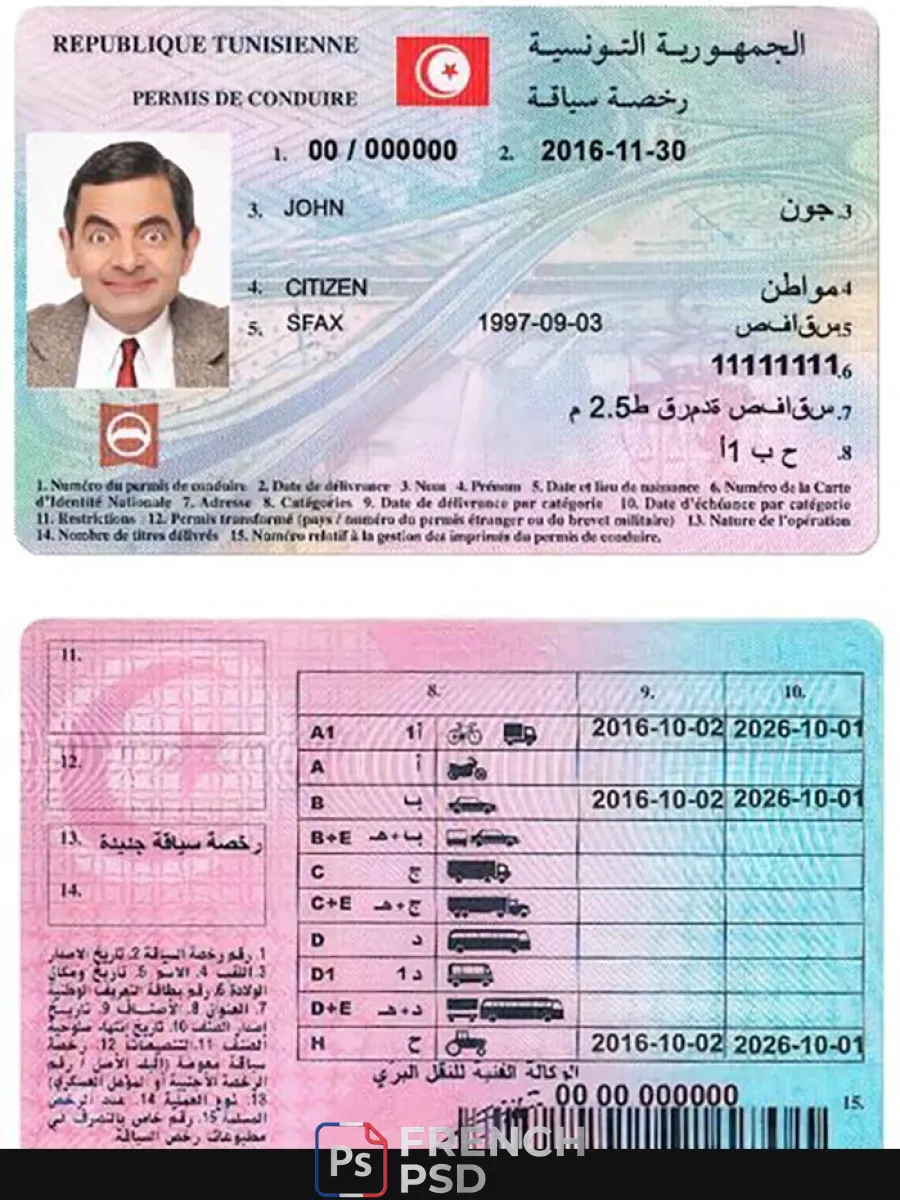 Tunisie permis de conduire — Permis de conduire