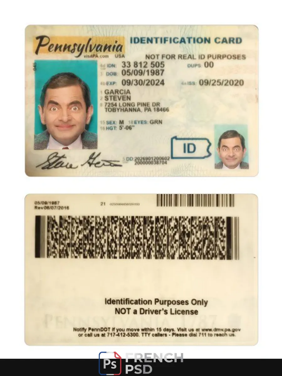 États-Unis Pennsylvania carte d'identité — Cartes d'identité