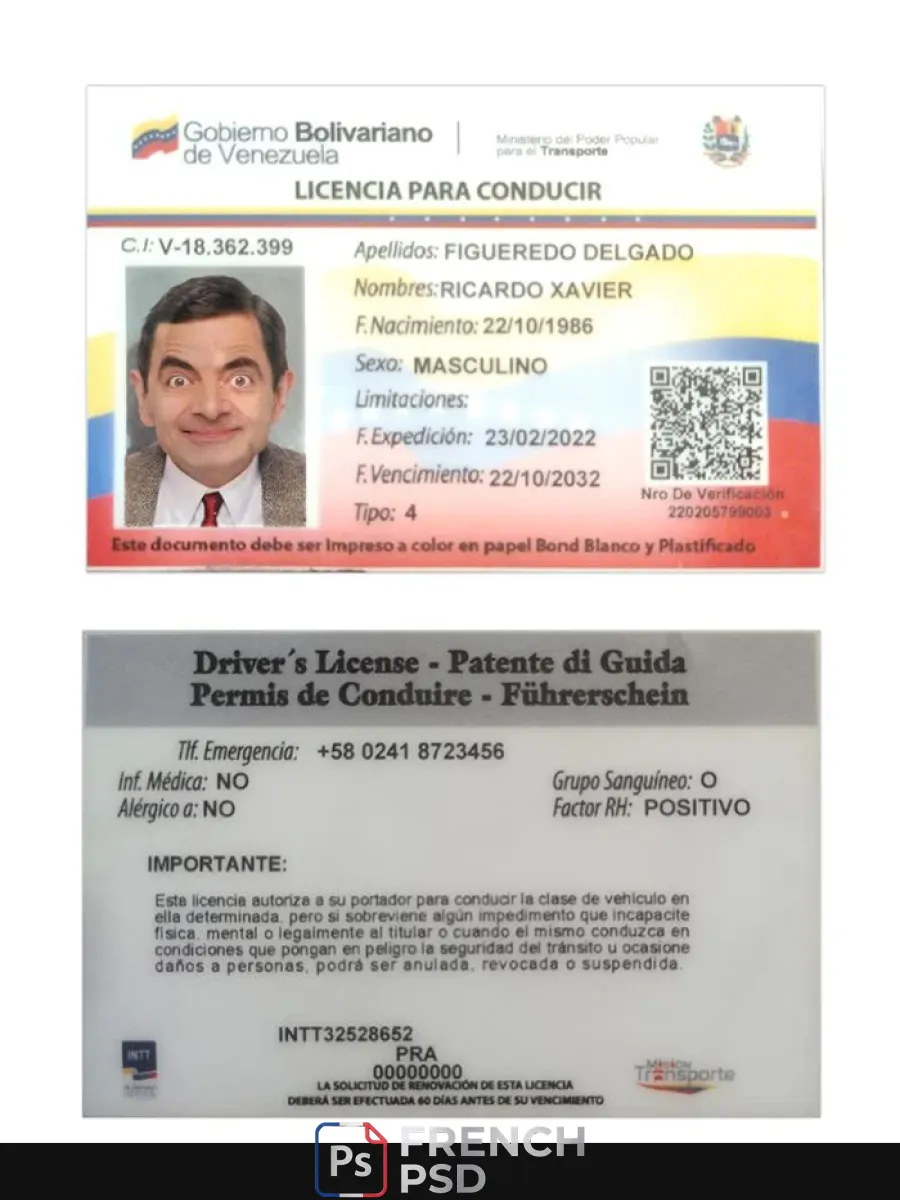 Venezuela permis de conduire 2022 présent — Permis de conduire