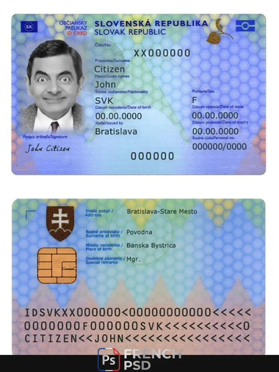 Slovaquie carte d'identité 2022 présent — Cartes d'identité