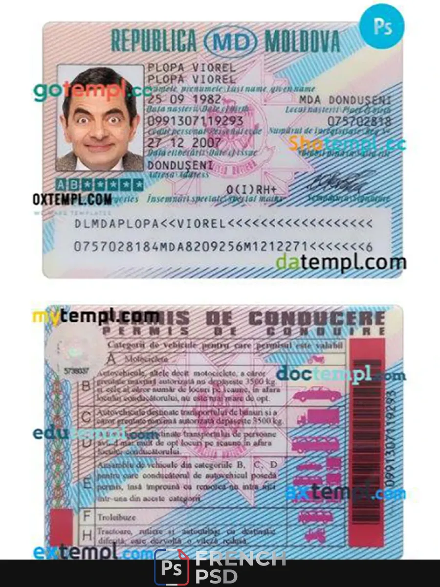 Moldavie permis de conduire — Permis de conduire