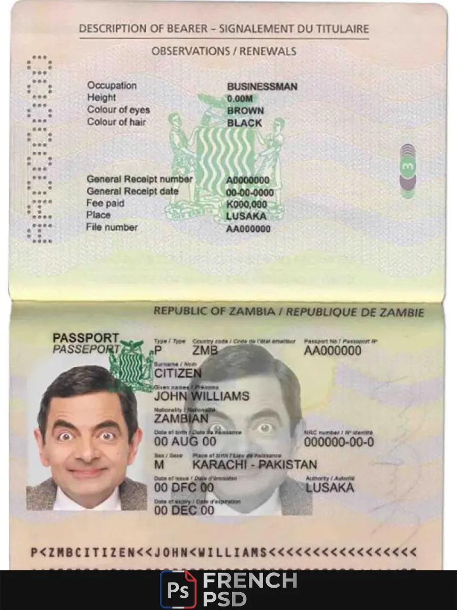 Zambie passeport — Passeports