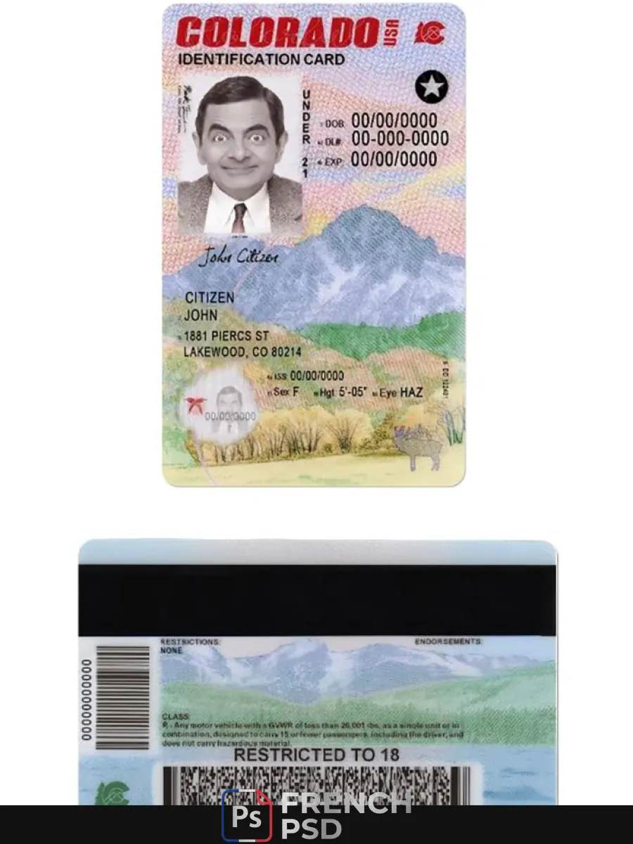 États-Unis Colorado carte d'identité moins de 21 — Cartes d'identité