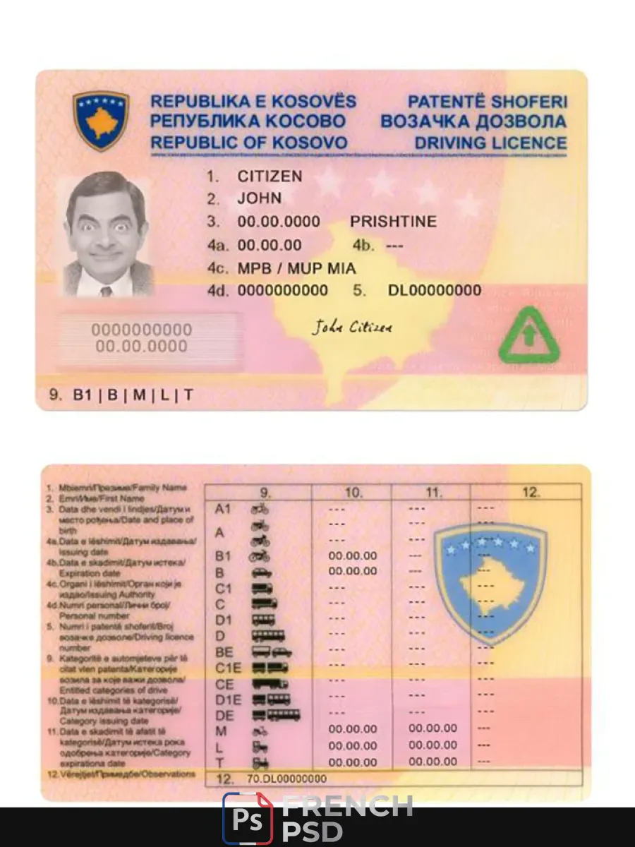 Kosovo permis de conduire — Permis de conduire