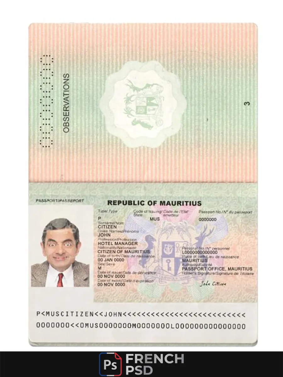 Maurice passeport 2017 présent — Passeports
