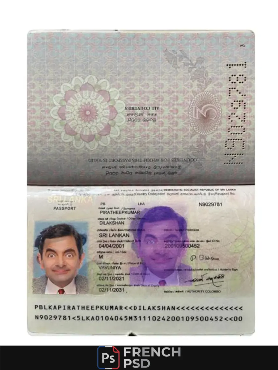 Sri Lanka passeport 2021 présent — Passeports