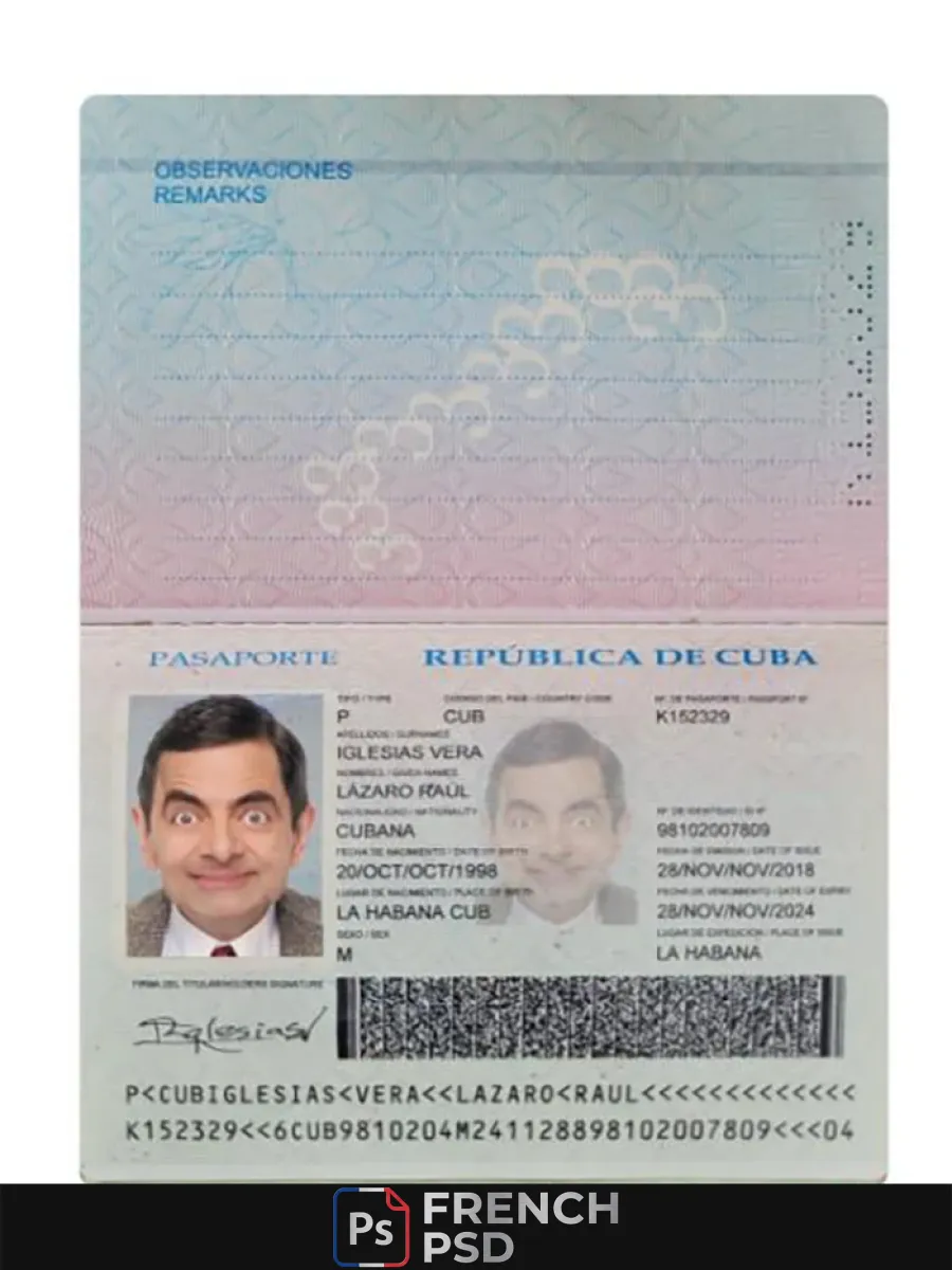 Cuba passeport 2018 présent — Passeports