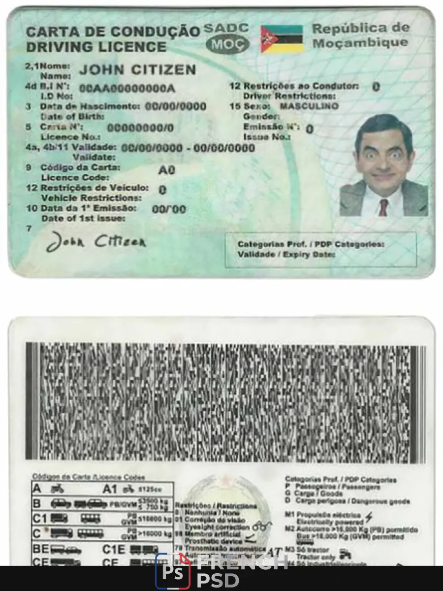Mozambique permis de conduire — Permis de conduire