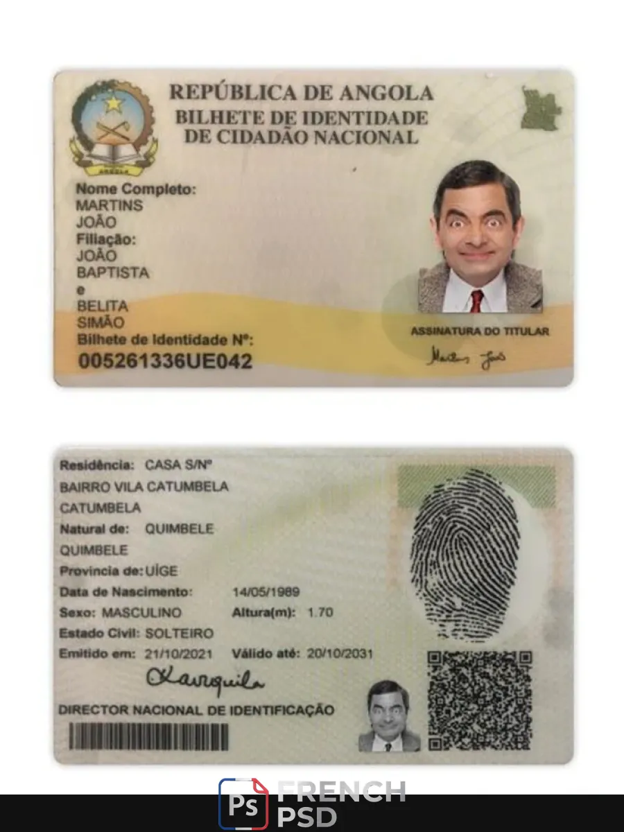 Angola carte d'identité 2021 présent — Cartes d'identité