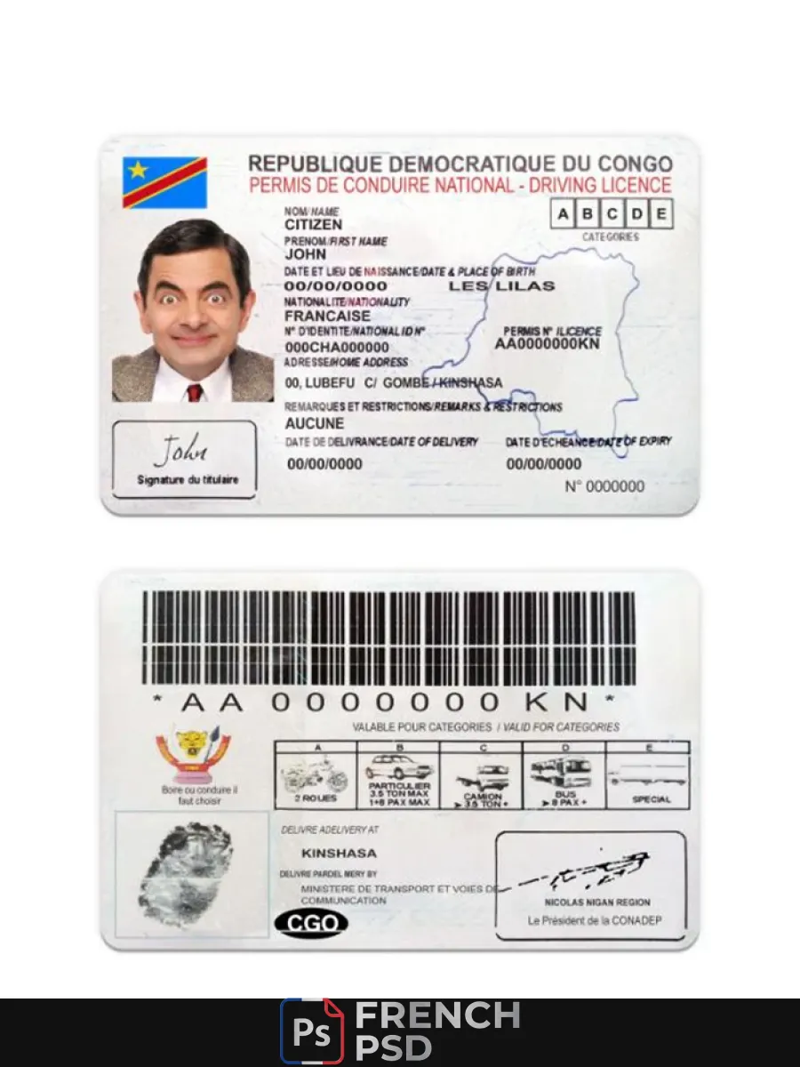Congo national permis de conduire — Cartes d'identité