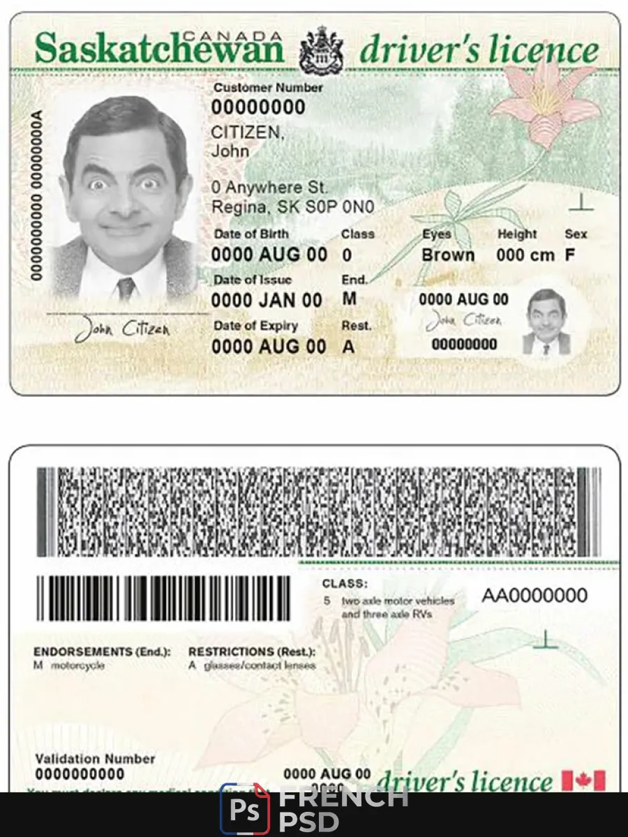 Canada province Saskatchewan permis de conduire — Permis de conduire