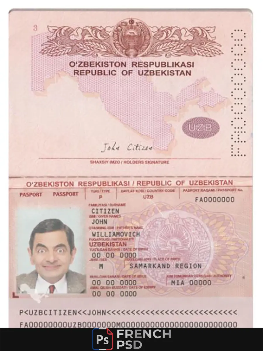 Ouzbékistan passeport 2022 présent — Passeports