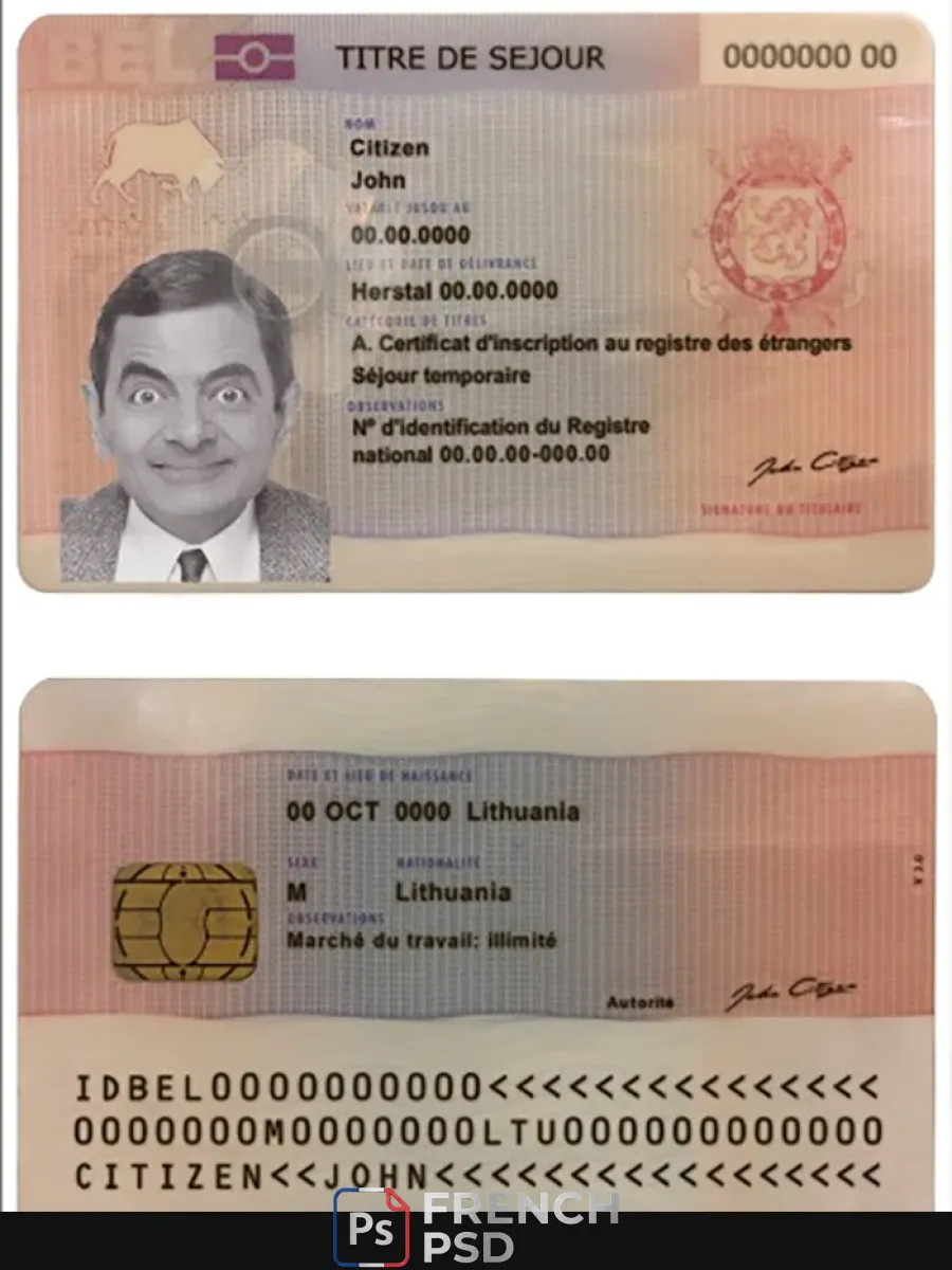 Belgique permanent carte de séjour — Titre de séjour