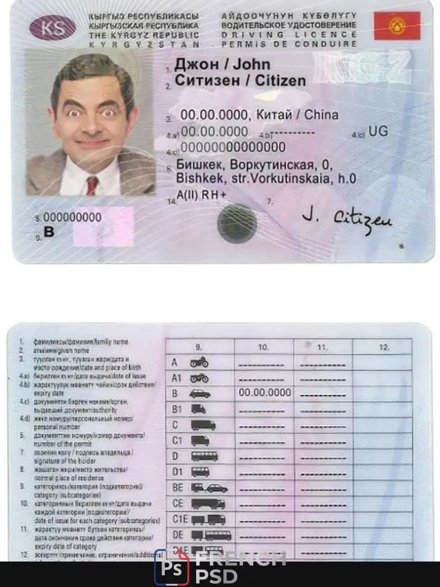 Kirghizistan permis de conduire — Permis de conduire
