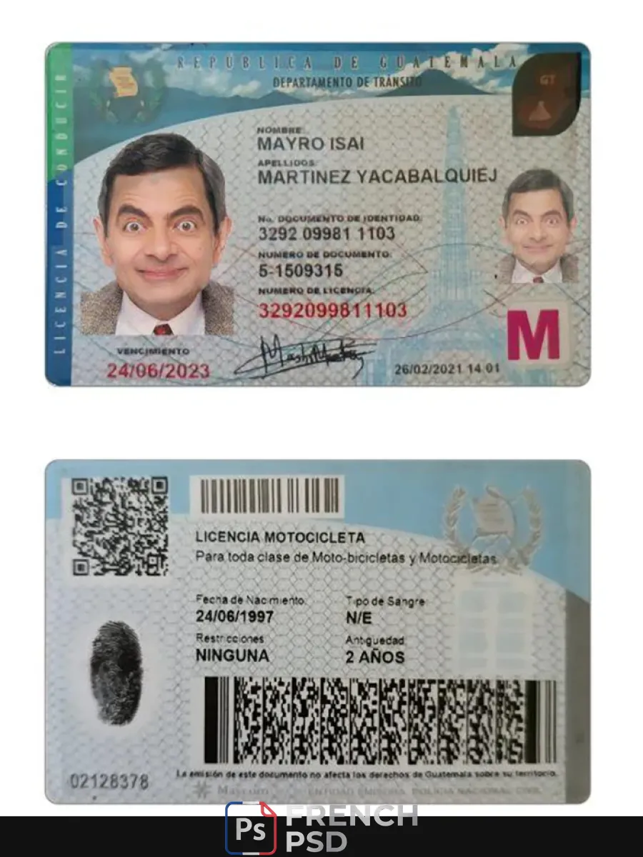 Guatemala permis de conduire 2021 présent — Permis de conduire