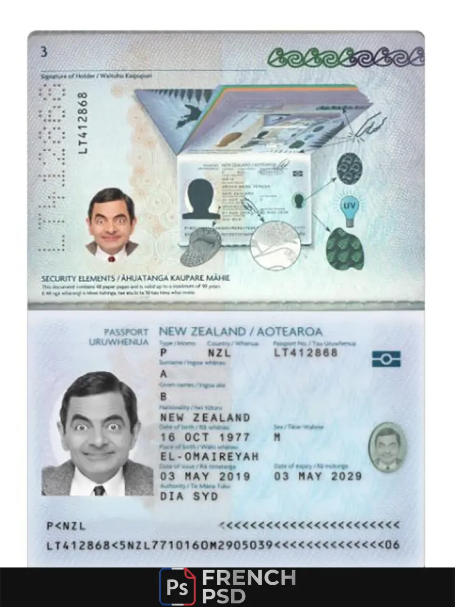 Nouveau Zélande passeport 2019 présent — Passeports