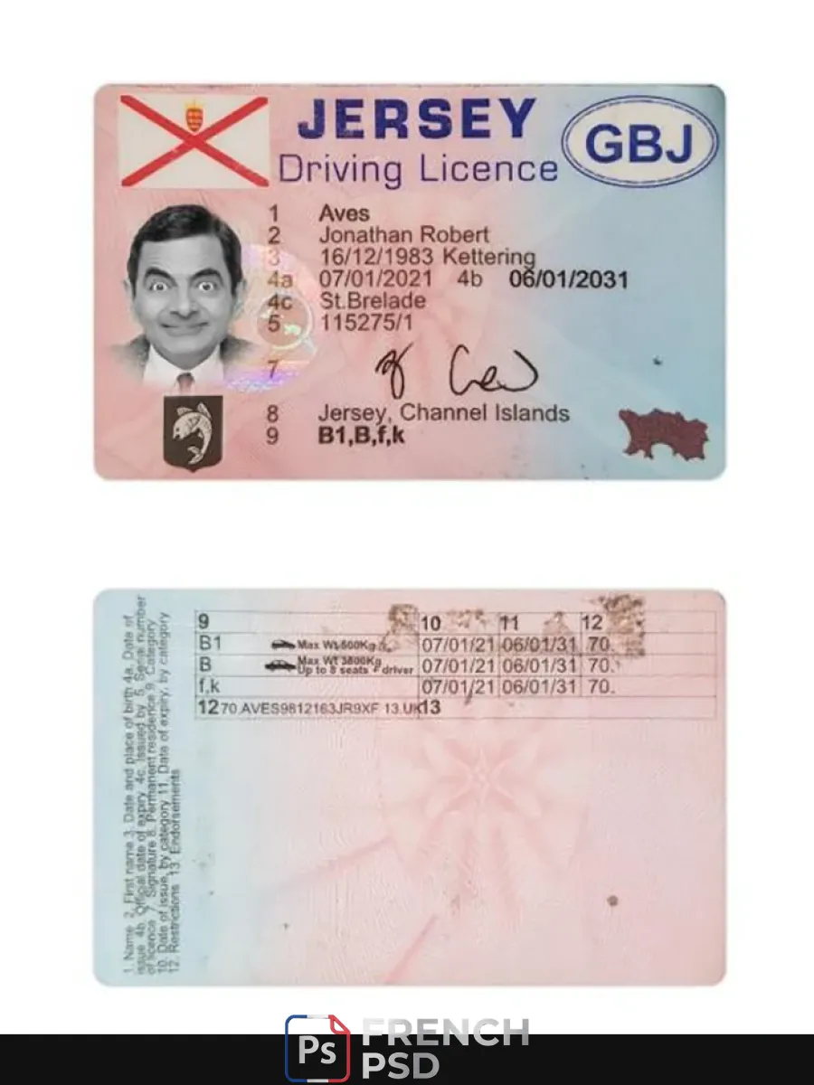 Jersey permis de conduire — Permis de conduire