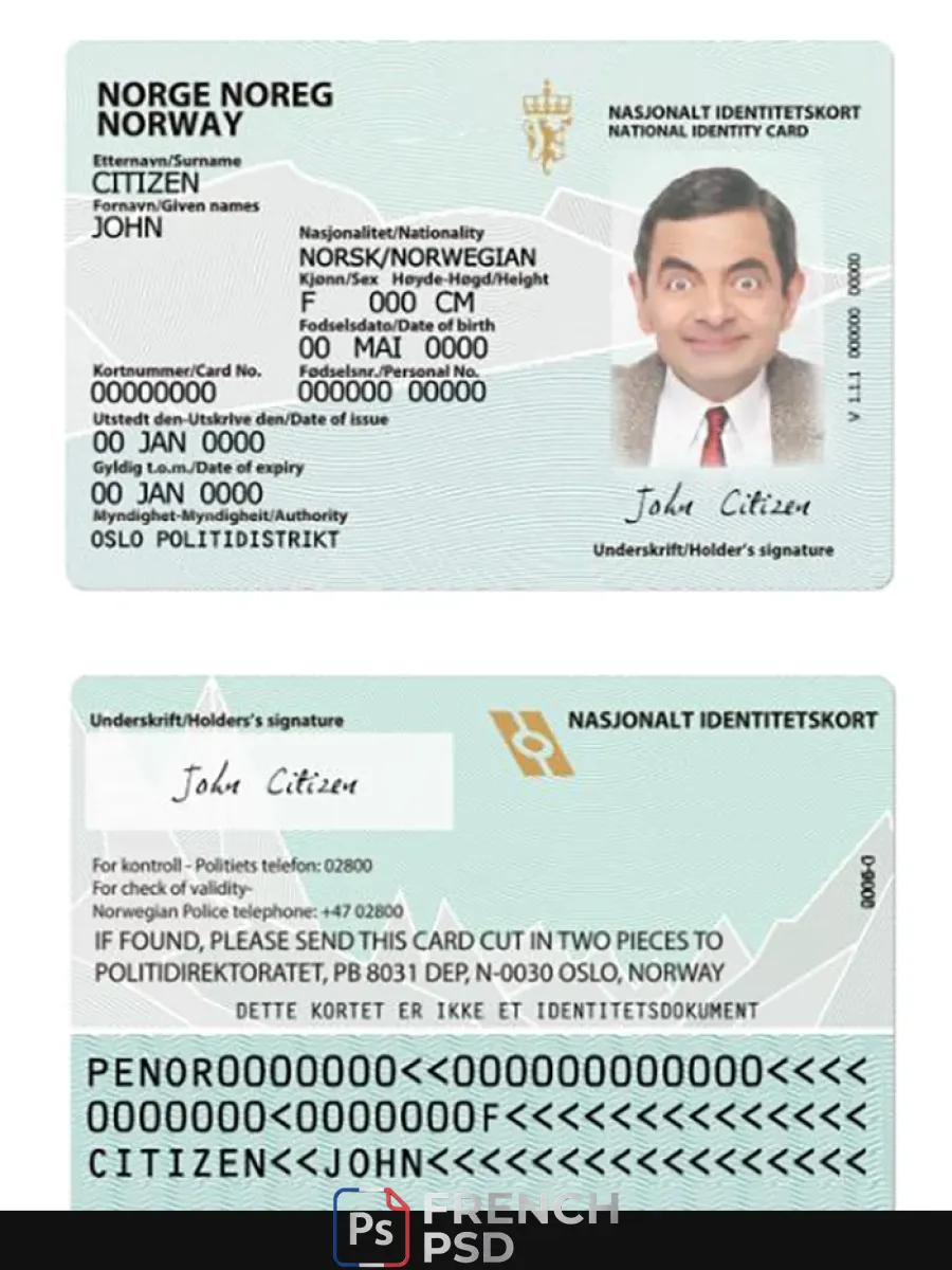 Norvège carte d'identité version 2 — Cartes d'identité
