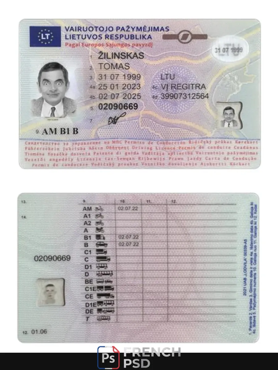 Lituanie permis de conduire 2023 présent — Permis de conduire