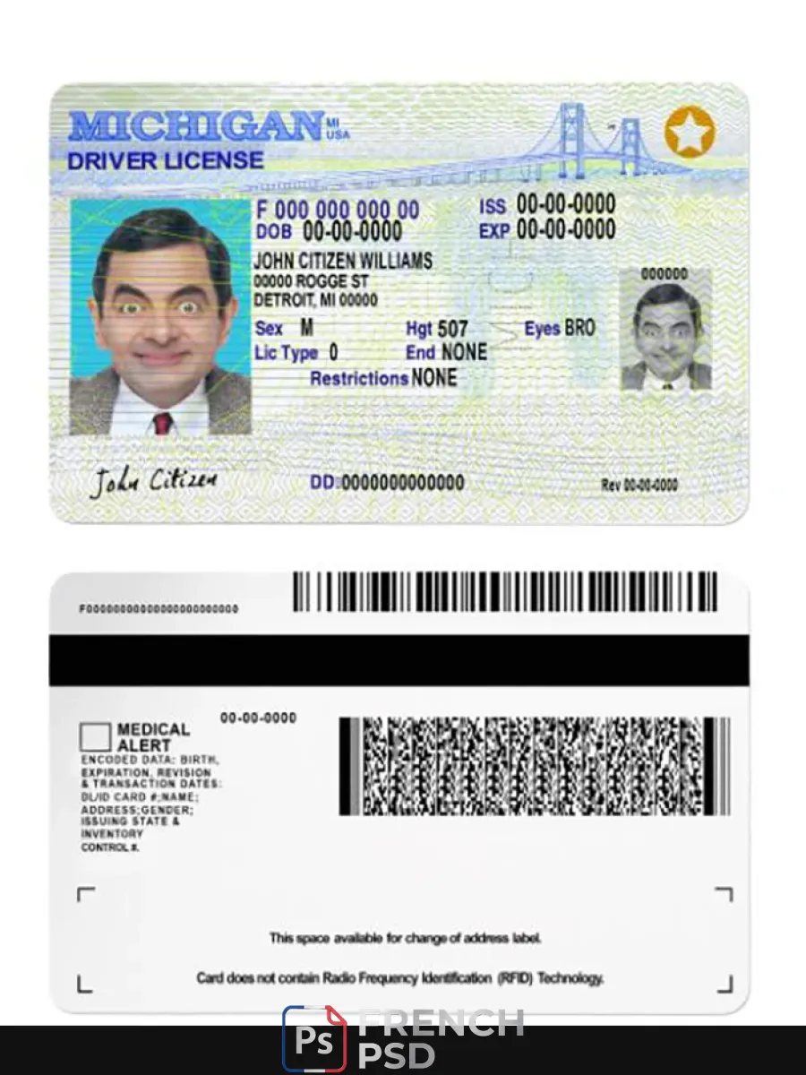 États-Unis Michigan Dl 2021 présent — Permis de conduire