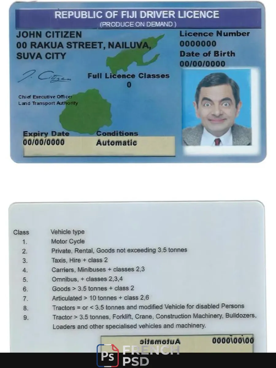 Fidji permis de conduire — Permis de conduire