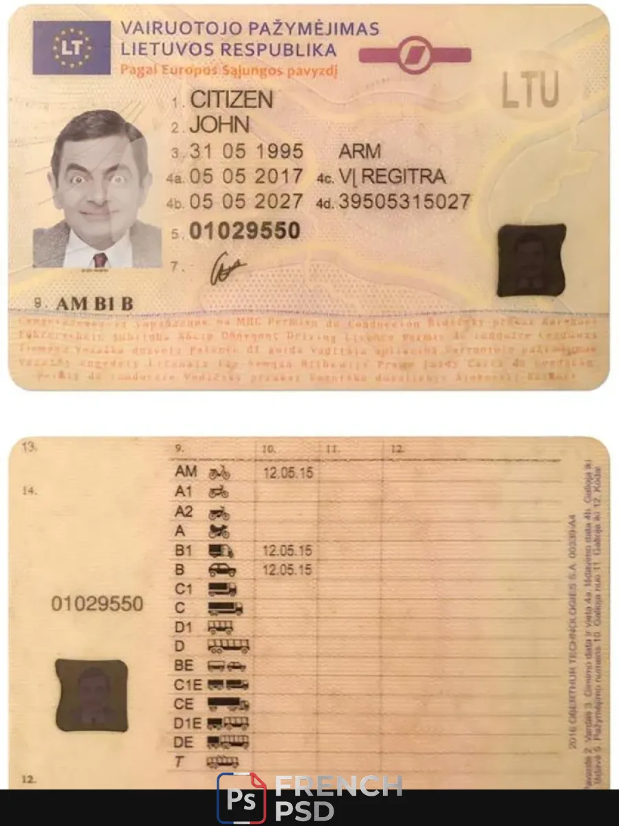 Lituanie permis de conduire 1 — Permis de conduire