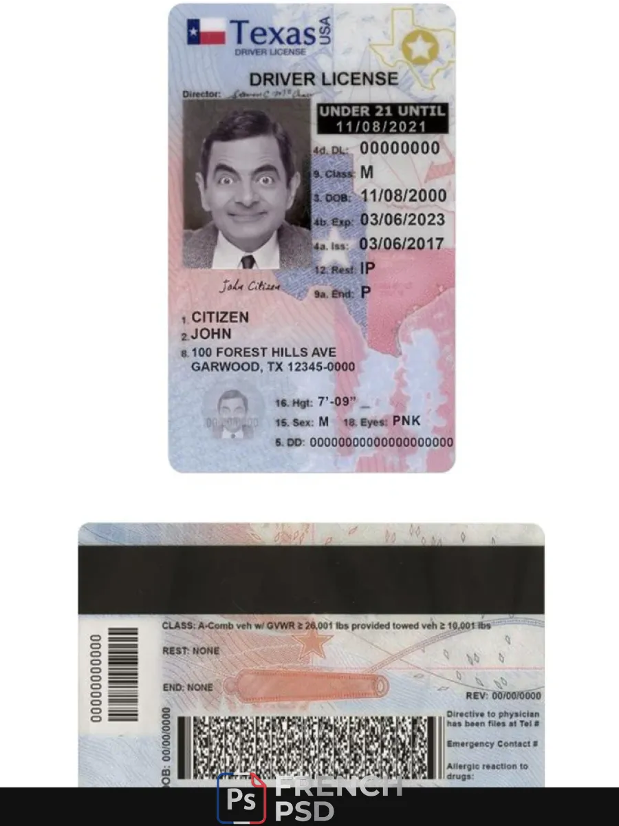 États-Unis Texas permis de conduire moins de 21 — Permis de conduire