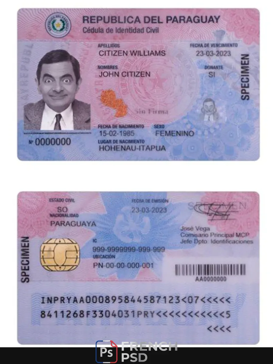 Paraguay carte d'identité 2023 présent — Cartes d'identité