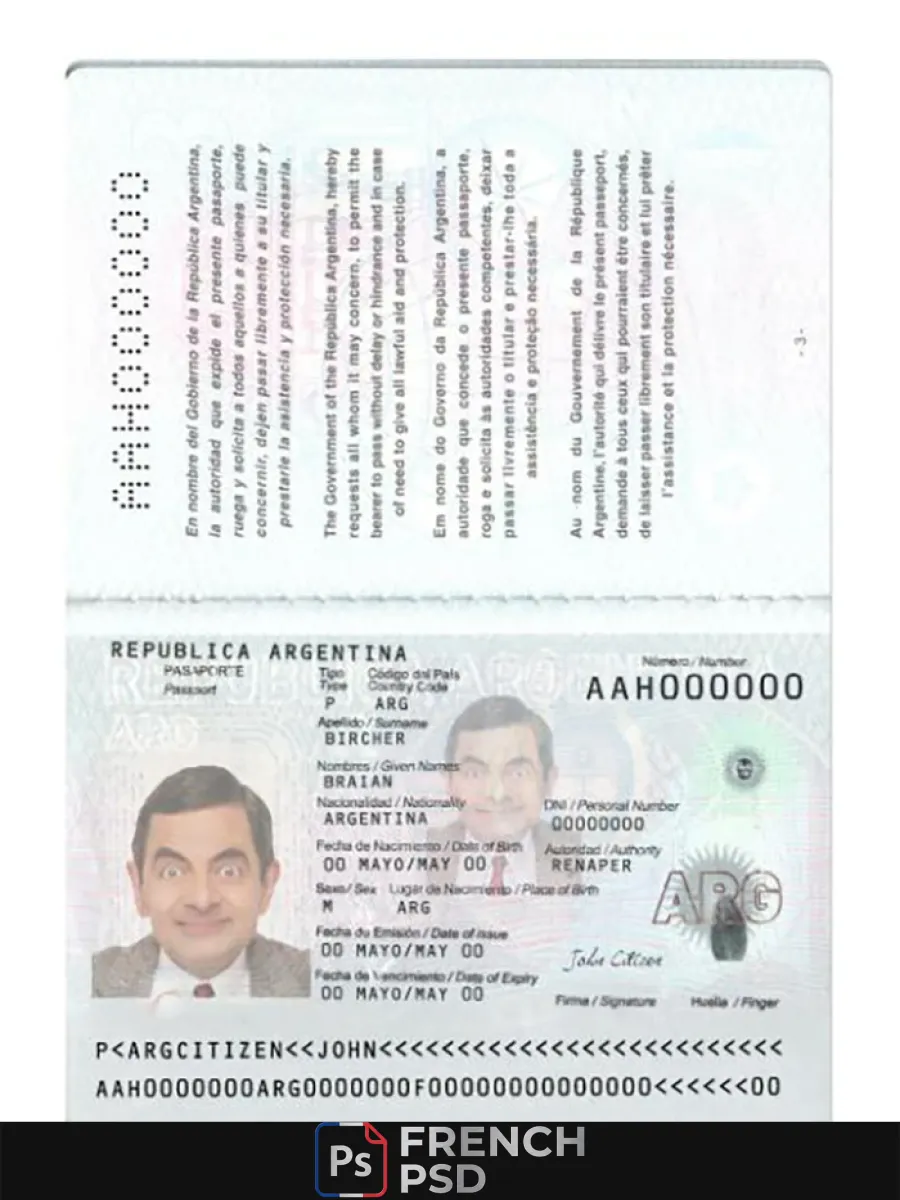 Argentine nouveau passeport 2022 présent — Passeports