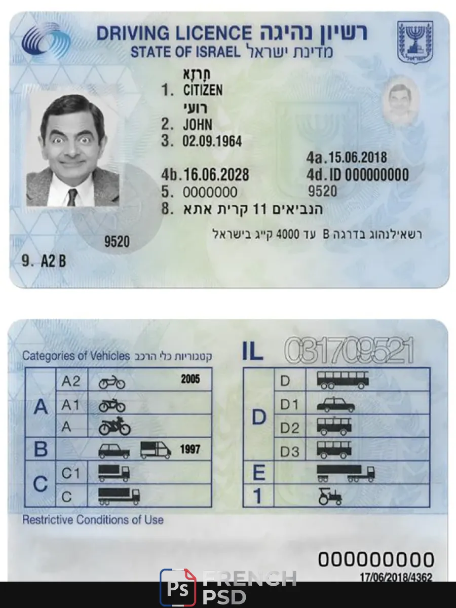 Israël permis de conduire — Permis de conduire