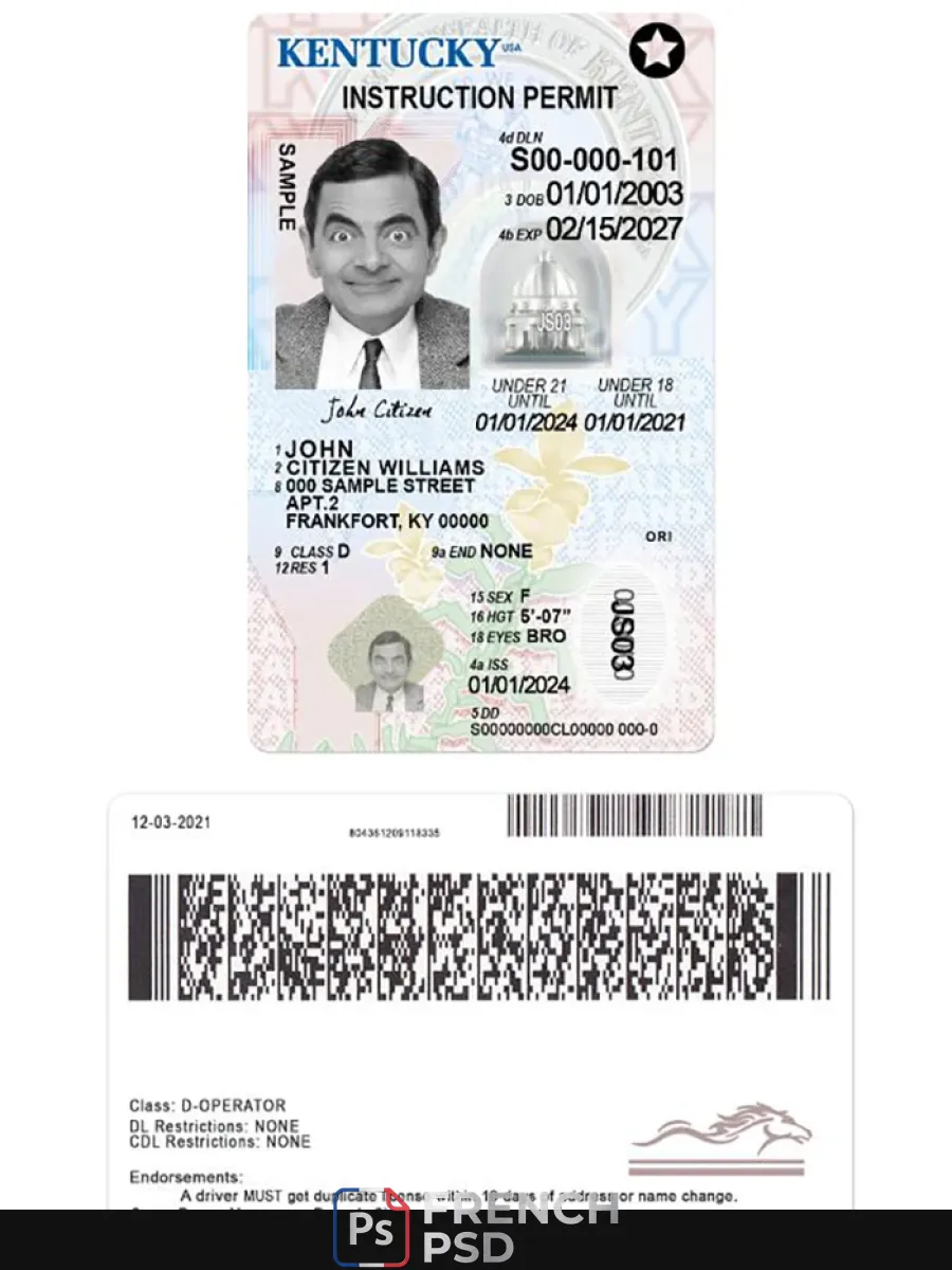 États-Unis Kentucky permis de conduire moins de 21 — Permis de conduire