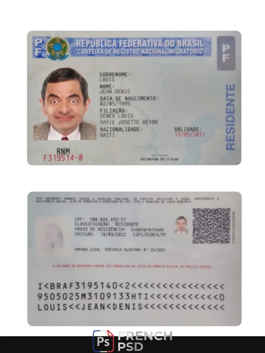 Brésil carte de séjour 2022 présent