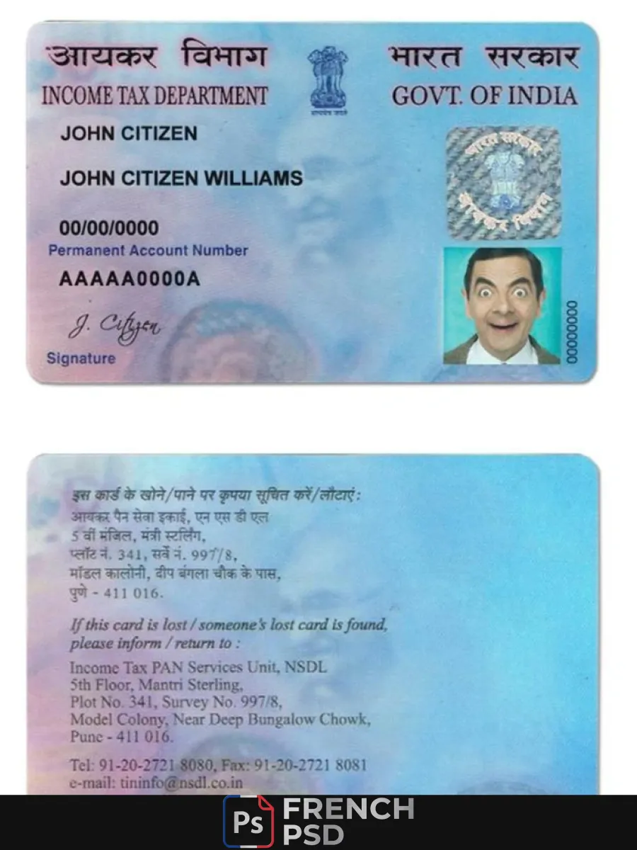 Inde E Pan carte — Cartes d'identité