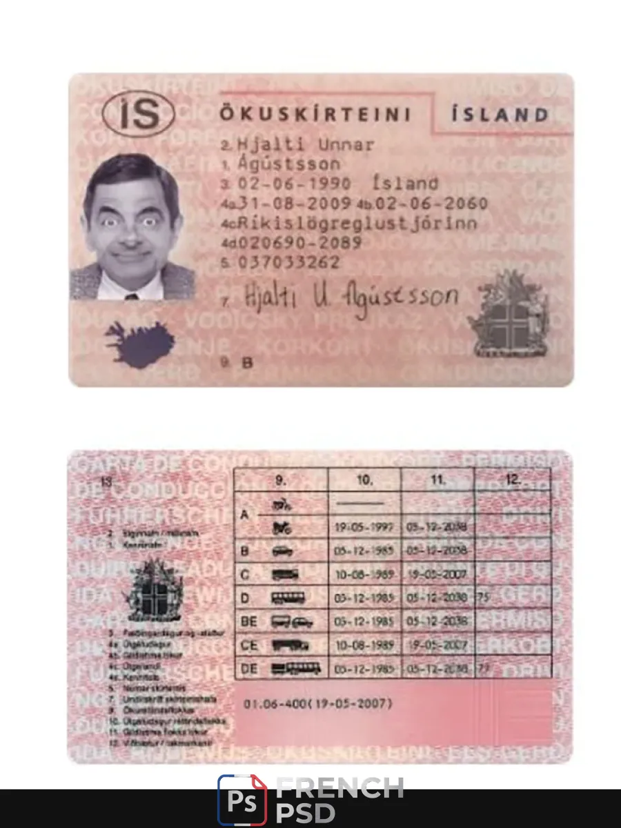 Islande permis de conduire — Permis de conduire