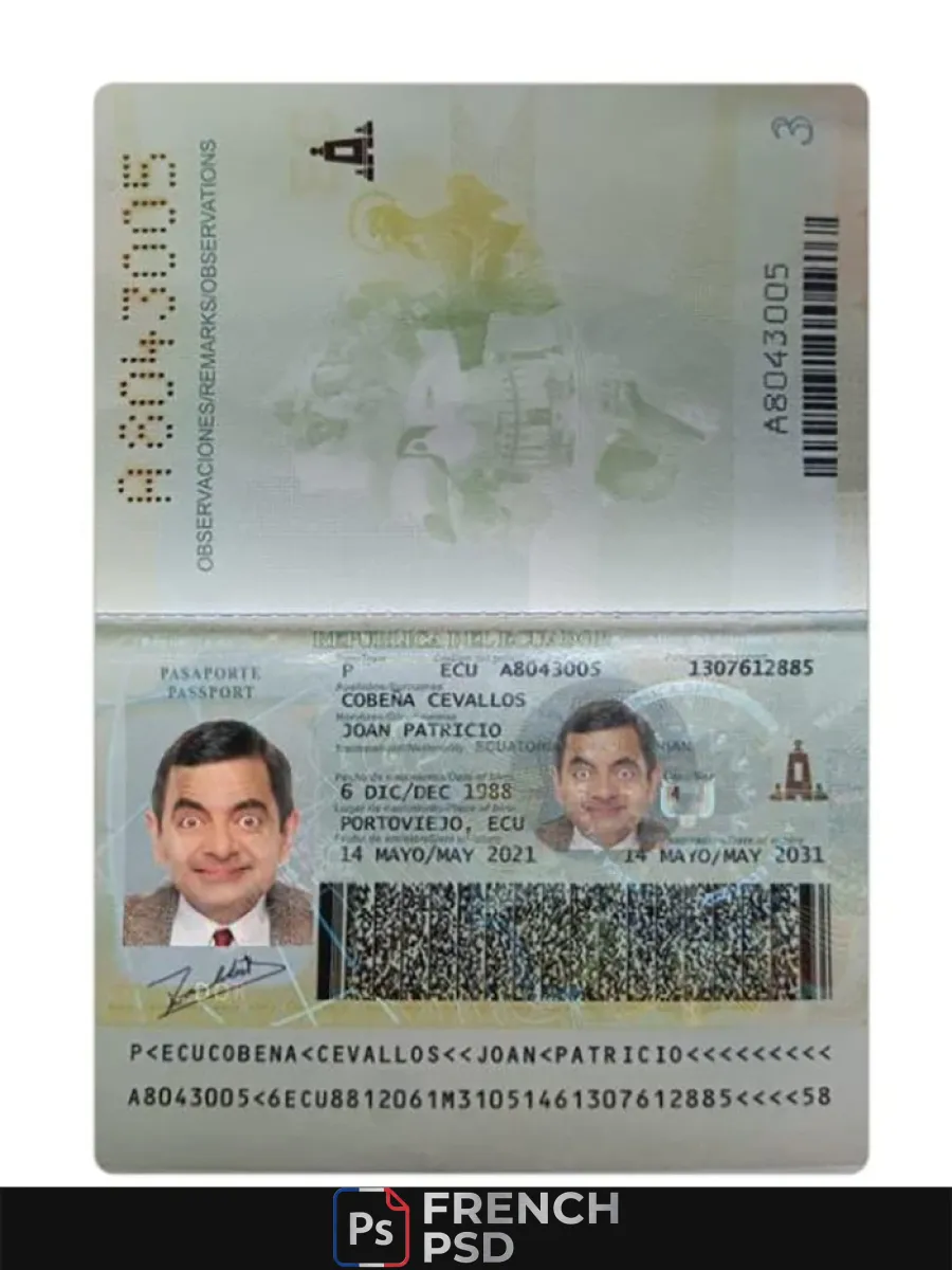 Équateur passeport 2021 présent — Passeports