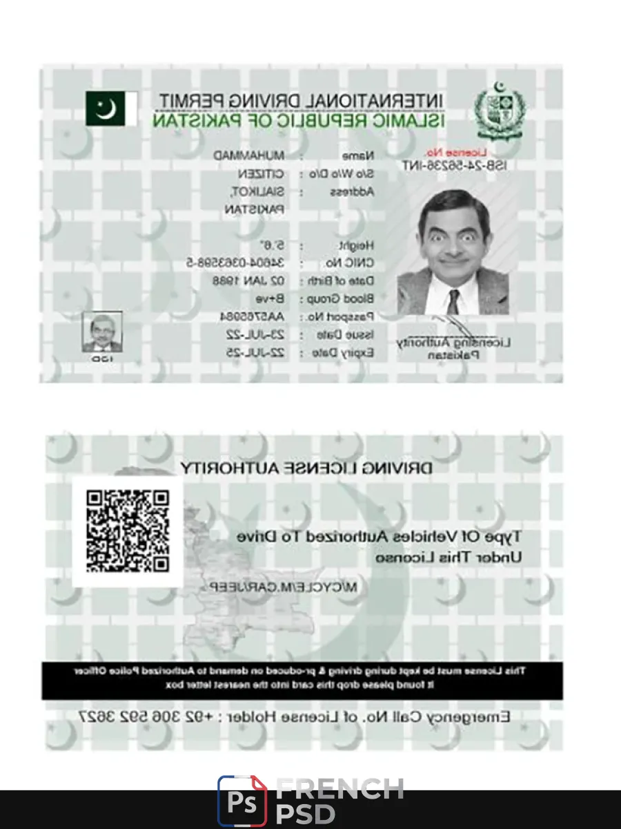 Pakistan permis de conduire international 2022 présent — Permis de conduire