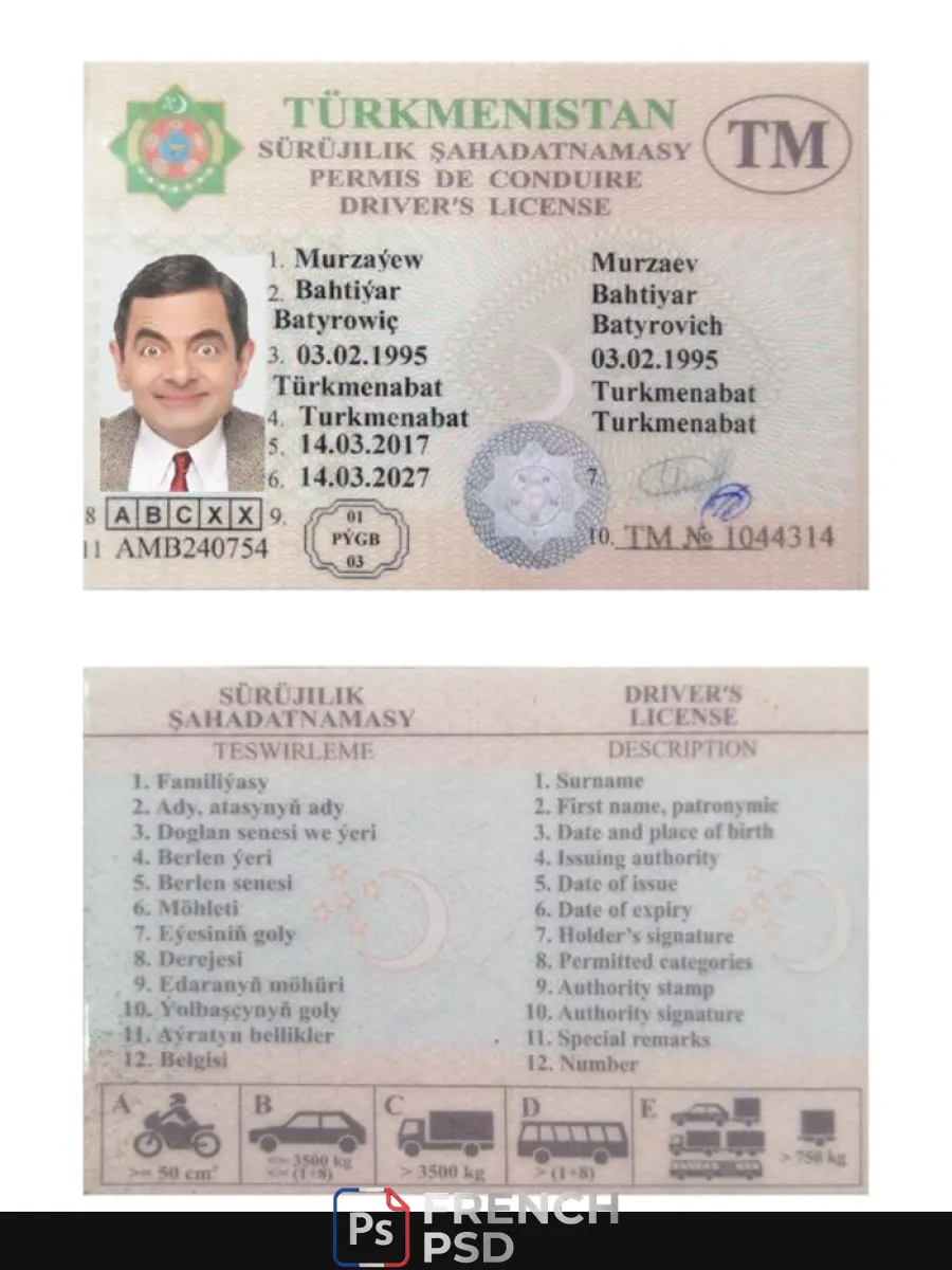 Turkménistan permis de conduire