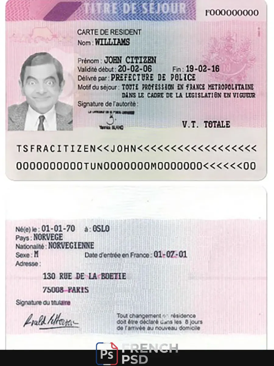 France titre de séjour version 3 — Titre de séjour