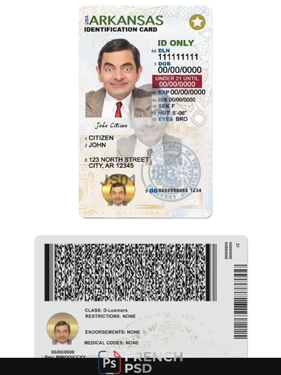 États-Unis Arkansas carte d'identité moins de 21 — Cartes d'identité