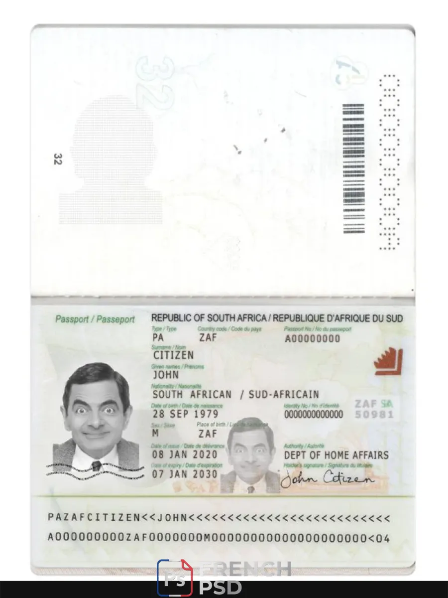 Sud Afrique passeport 2020 présent — Passeports