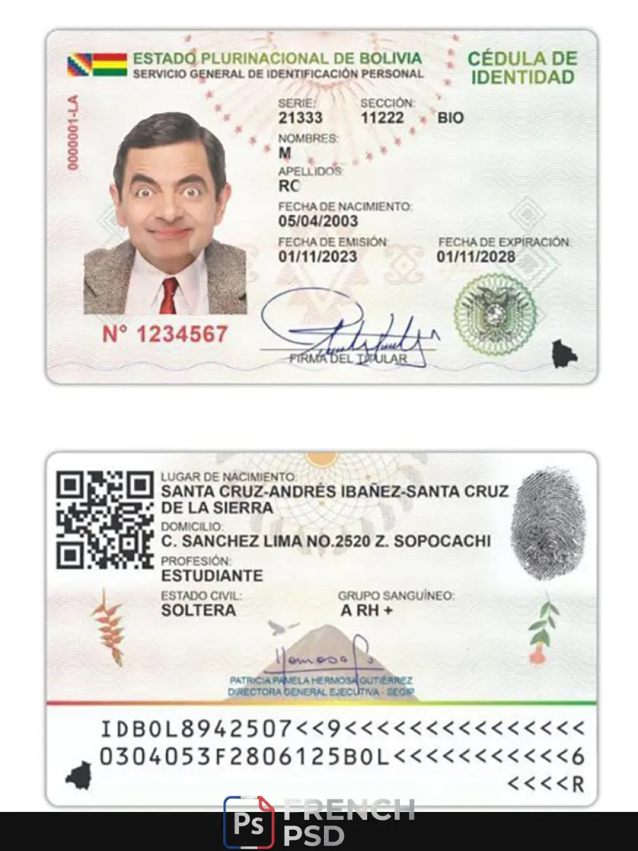 Bolivie carte d'identité 2023 présent — Cartes d'identité