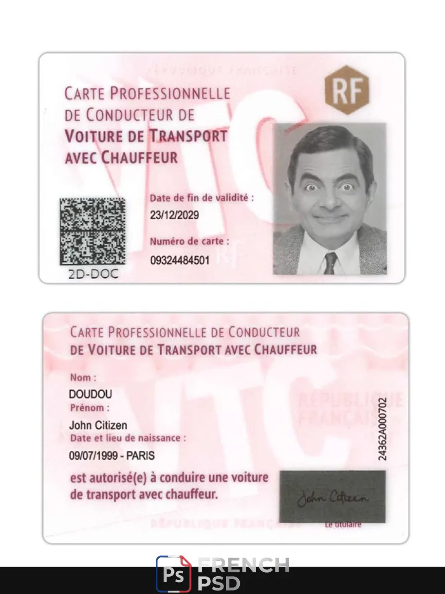 France professionnel conducteur carte — Permis de conduire