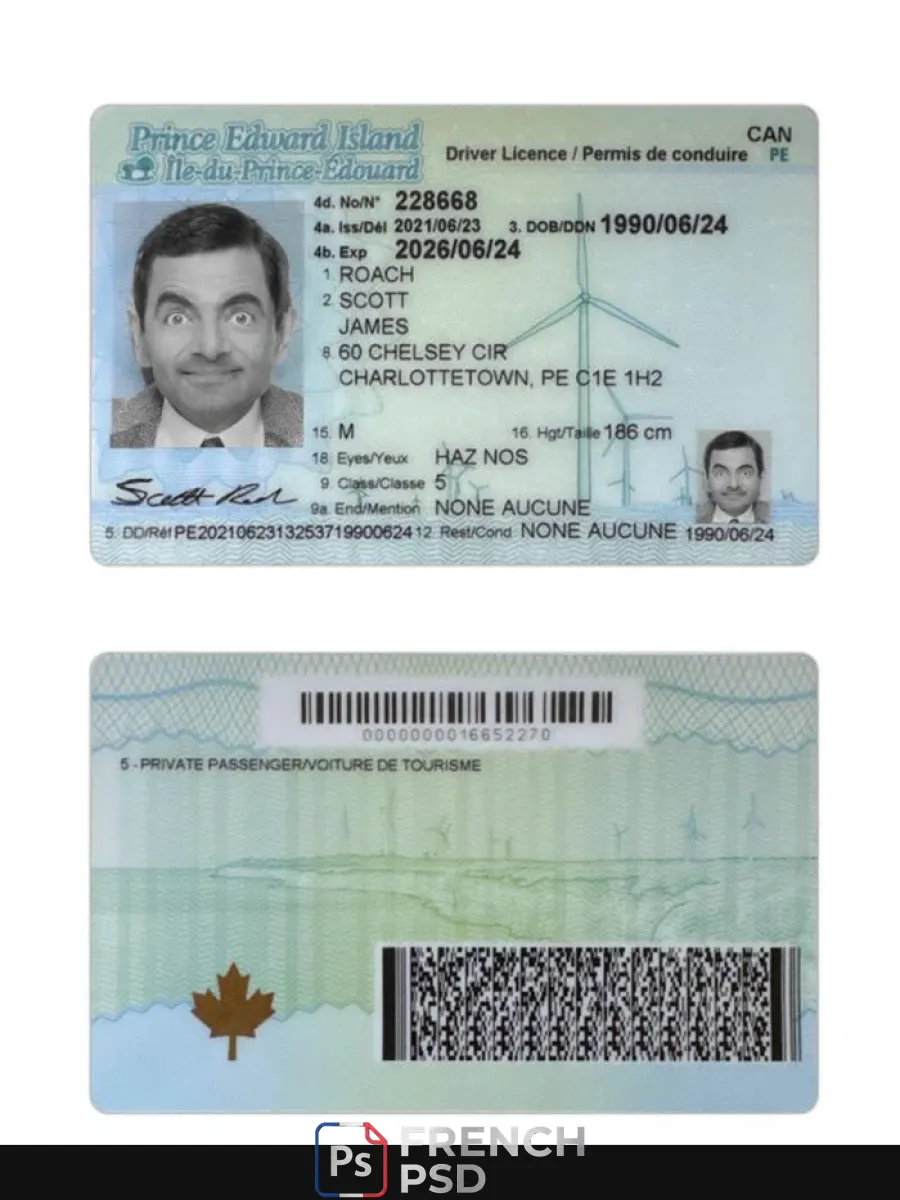 Canada Prince Edward île permis de conduire — Permis de conduire