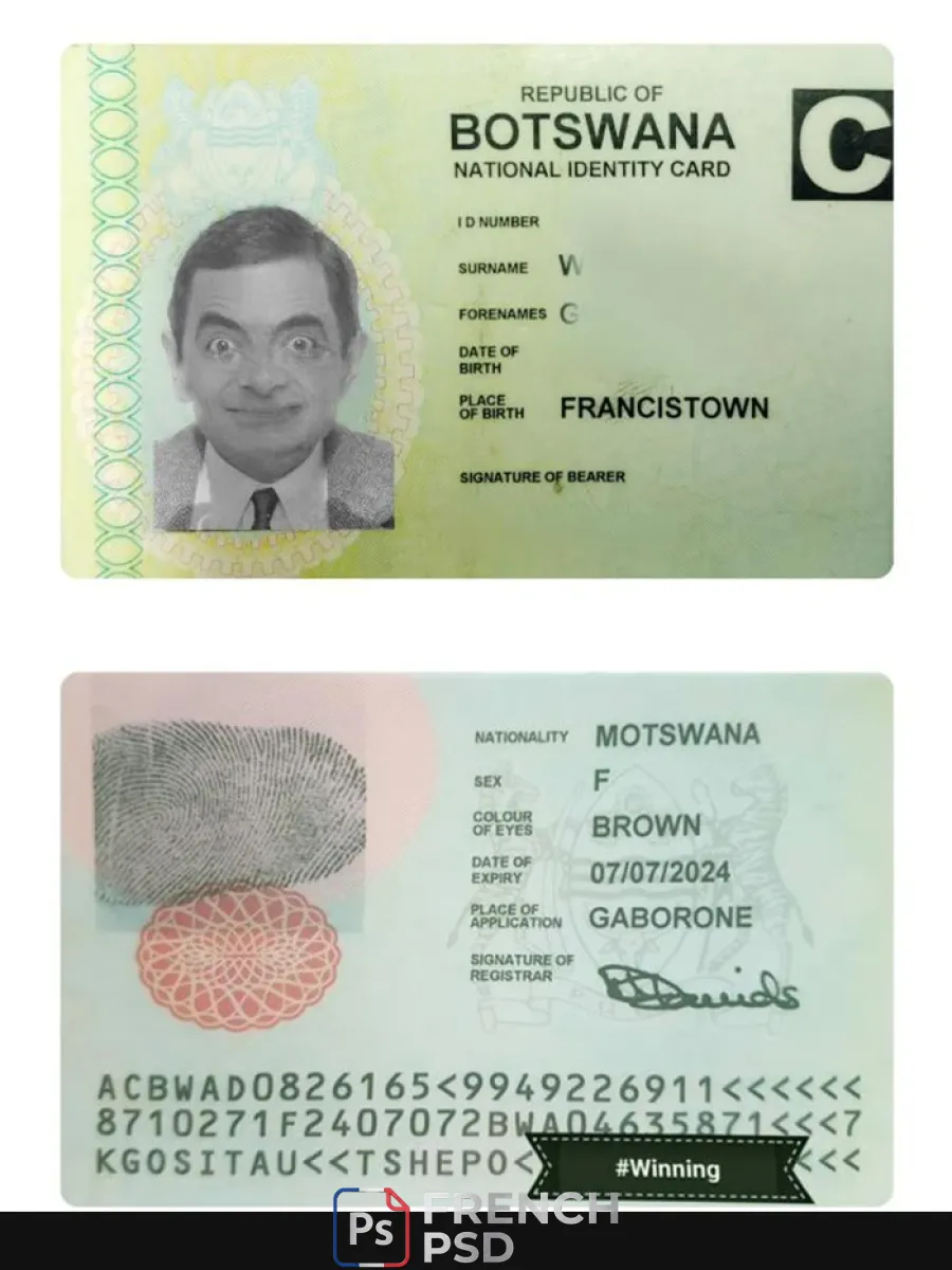 Botswana carte d'identité — Cartes d'identité