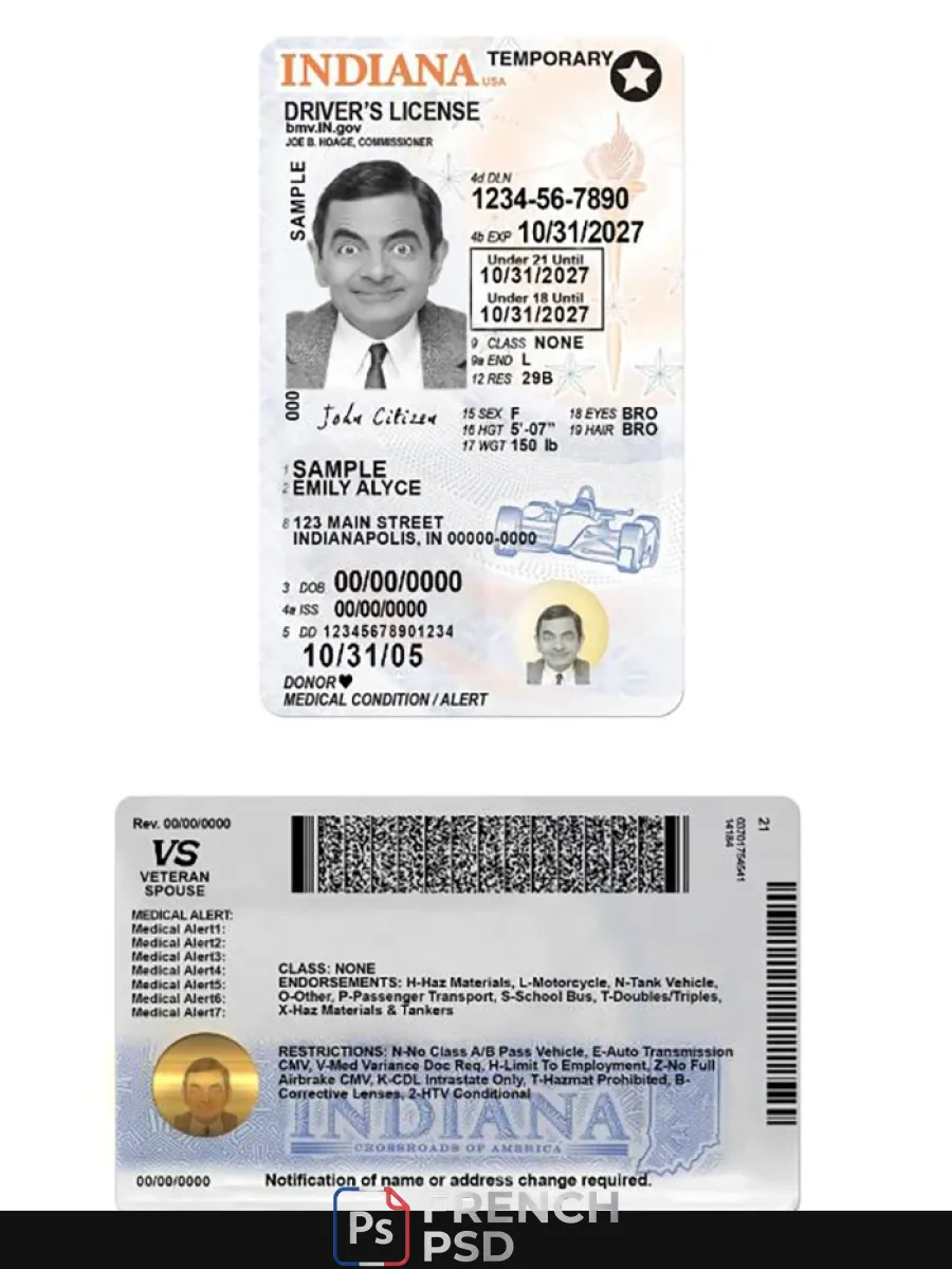 États-Unis Indiana permis de conduire moins de 21 — Permis de conduire