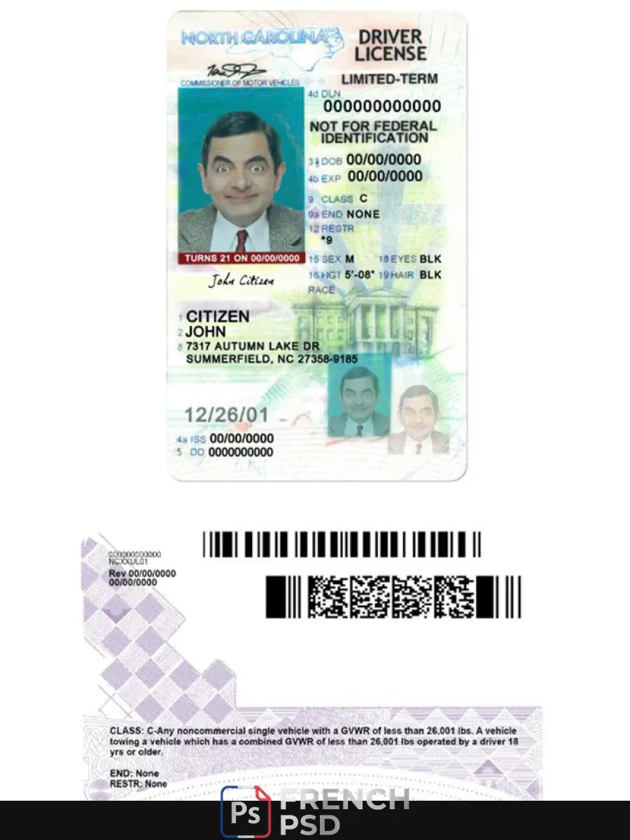États-Unis Nord Carolina permis de conduire moins de 21 — Permis de conduire
