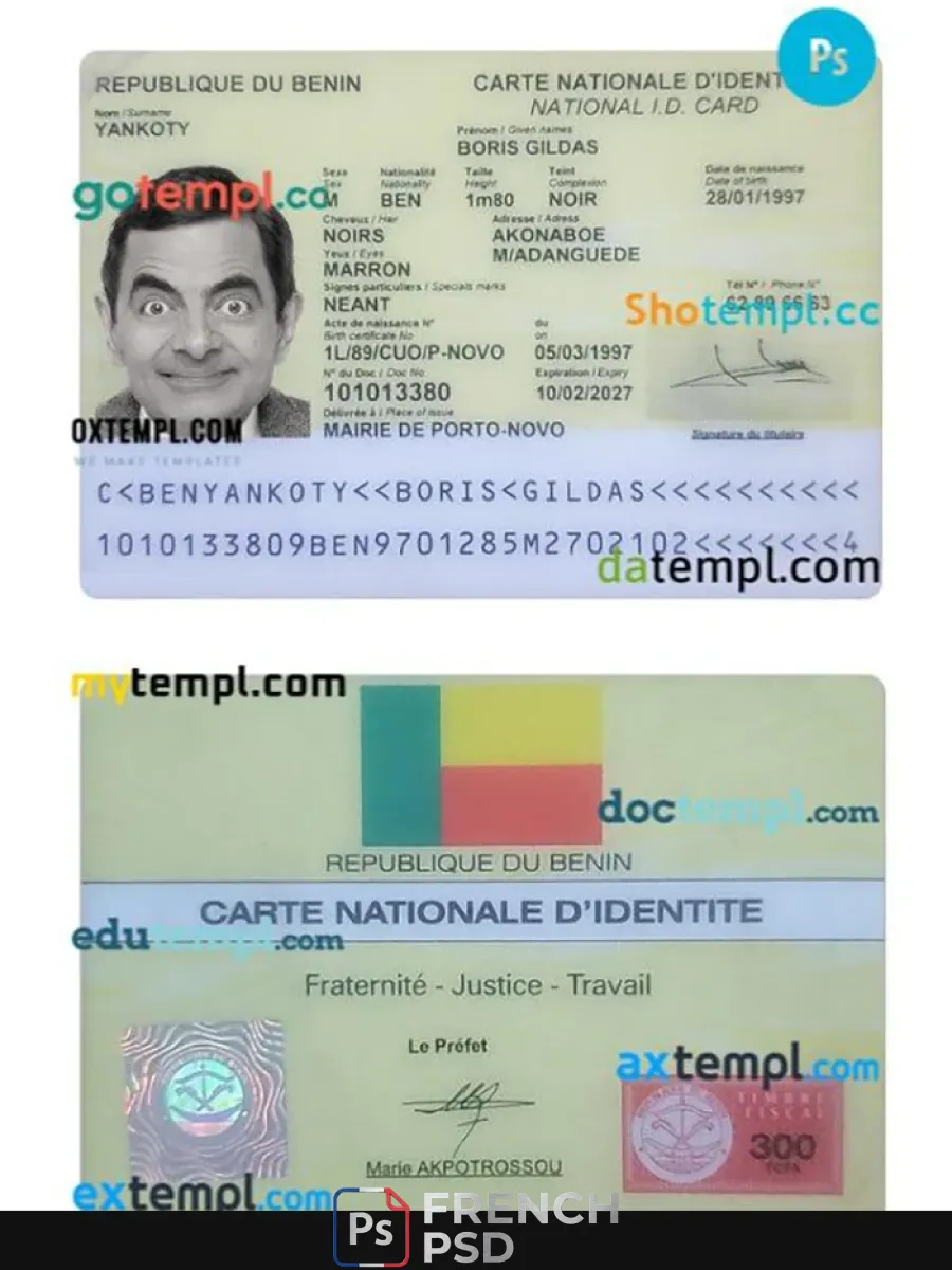 Bénin carte d'identité — Cartes d'identité
